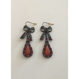 Victorian Style Carnelian/Ruby Earrings